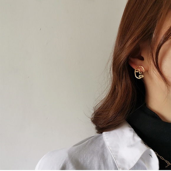 💙Face Art Stud Earrings Sterling Silver - Picture 8 of 11